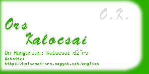ors kalocsai business card